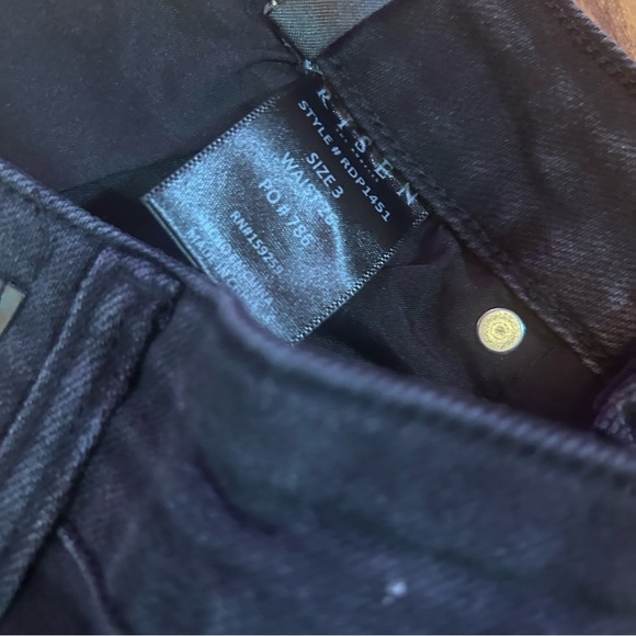Distressed Black Flare Jeans RISEN 26 3 great condition - Picture 4 of 7